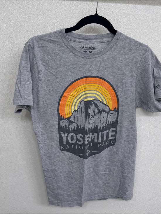 Columbia Tops - Columbia Heather Gray Logo Tee with Black Print